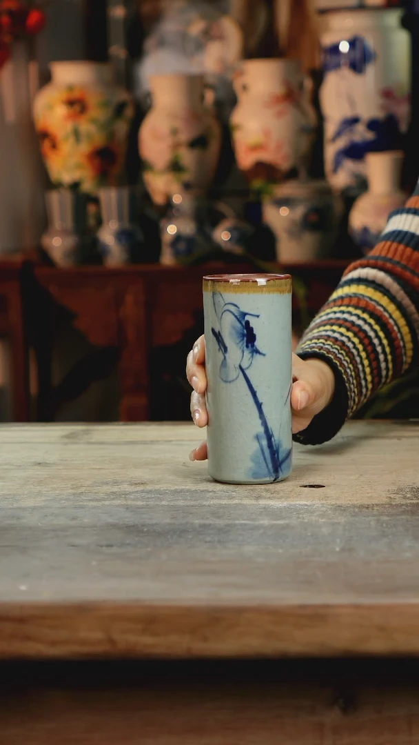 【闪购商品】瓷片景德镇纯手工釉下彩精品花瓶