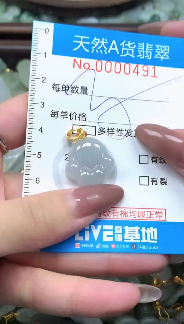 颈饰未镶嵌翡翠净货挂件-0491