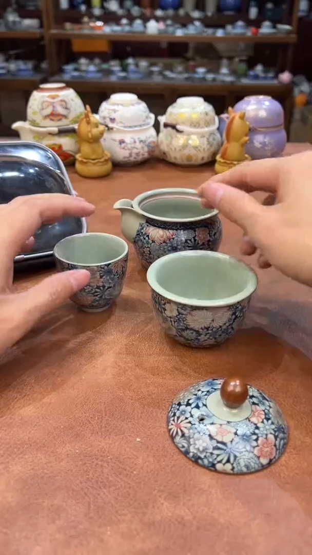 真的很便宜会开片的旅行茶具