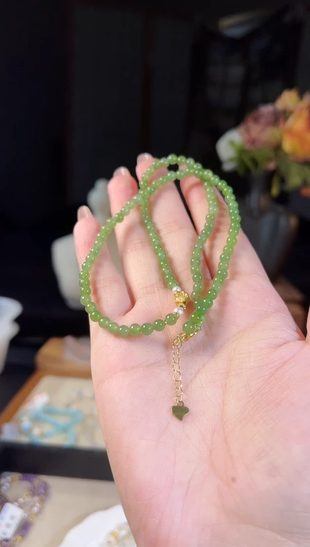 和田玉银S925镶嵌项链多样性发货其一