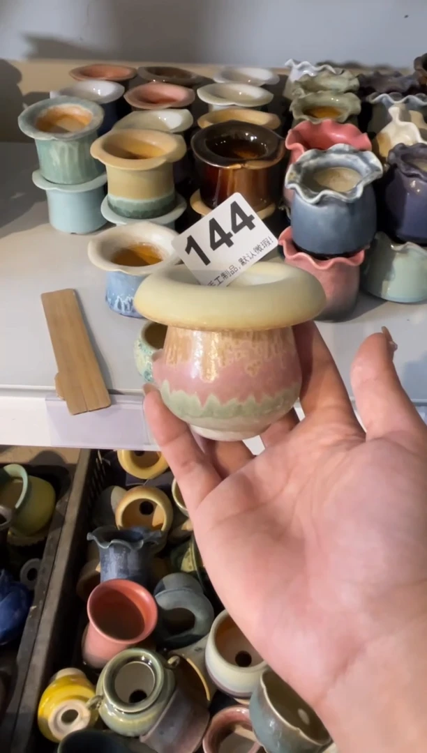 瓷片林****?144微瑕知木小芳花盆