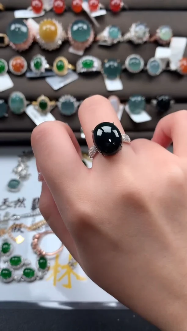 【闪购商品】翡翠戒指银S925镶嵌452141