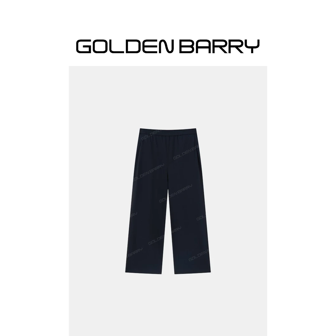 GOLDENBARRY「深海谜底」舒适运动休闲裤深色宽松舒适裤子556014