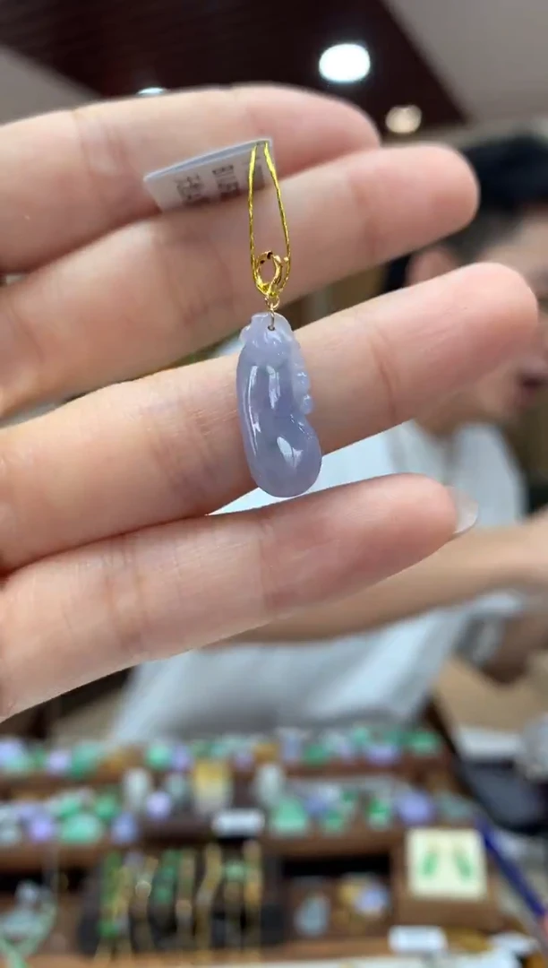 吊坠(不含链)18K金镶嵌翡翠福瓜