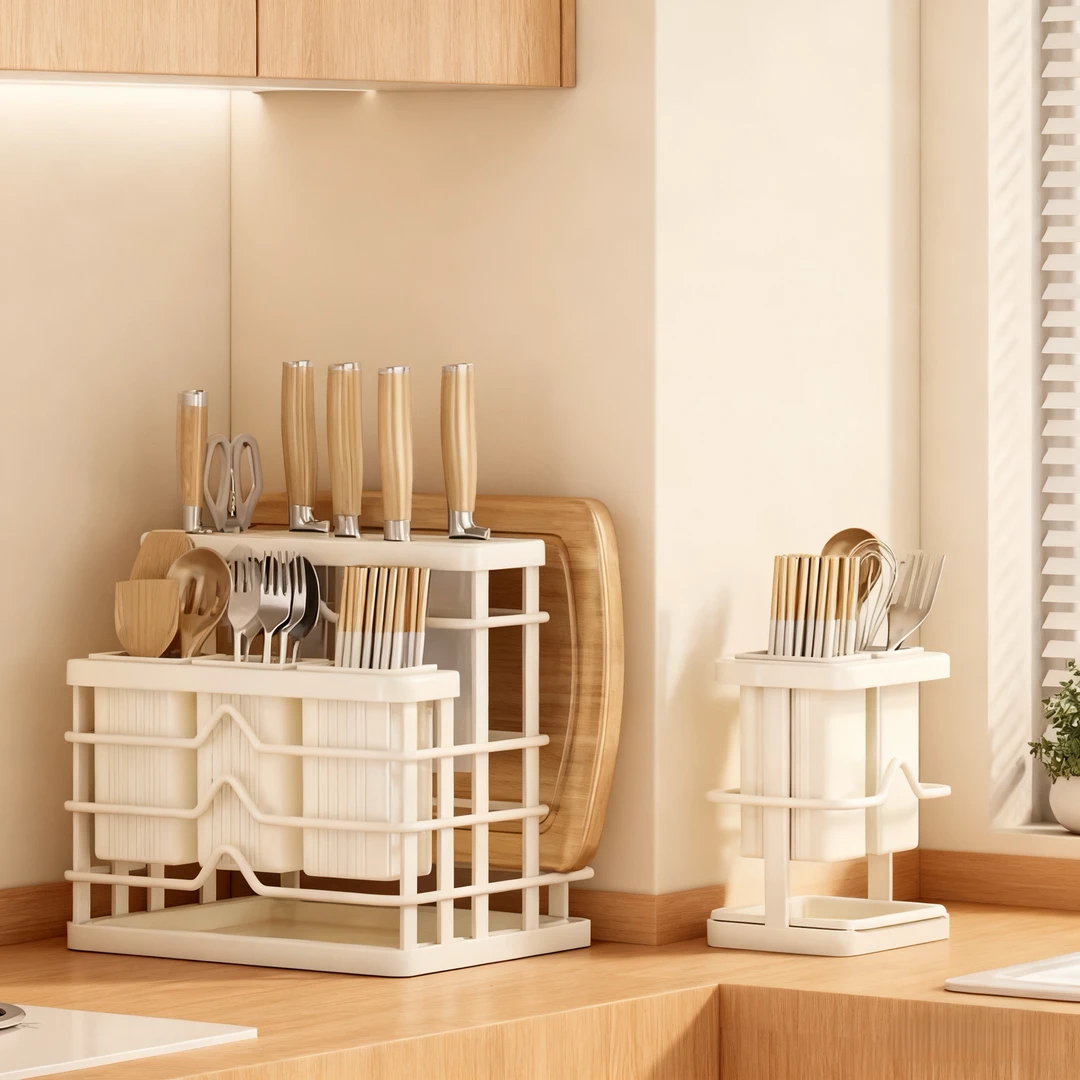 厨房刀架置物架砧板菜刀架多功能台面置刀架筷子笼一体刀具收纳架