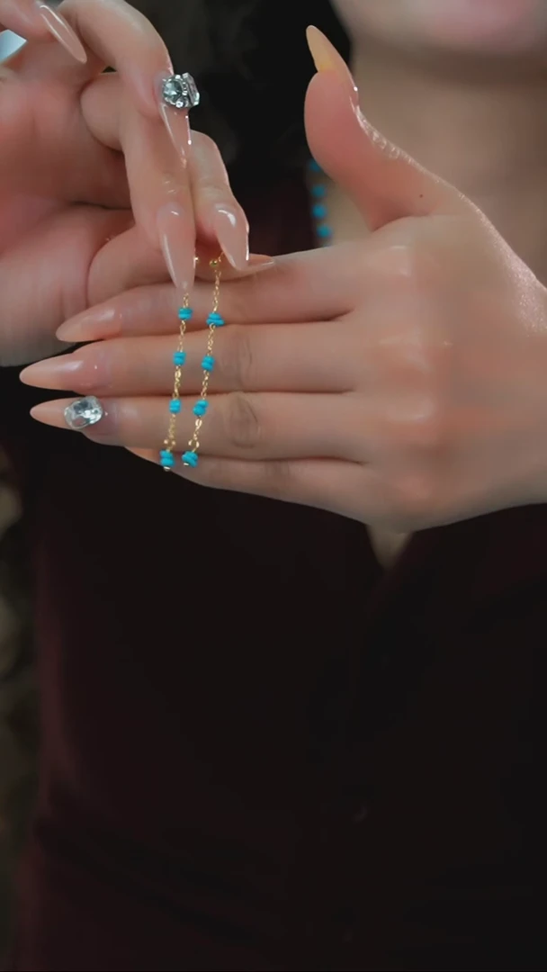 【闪购商品】绿松石耳环银S925镶嵌发货一件