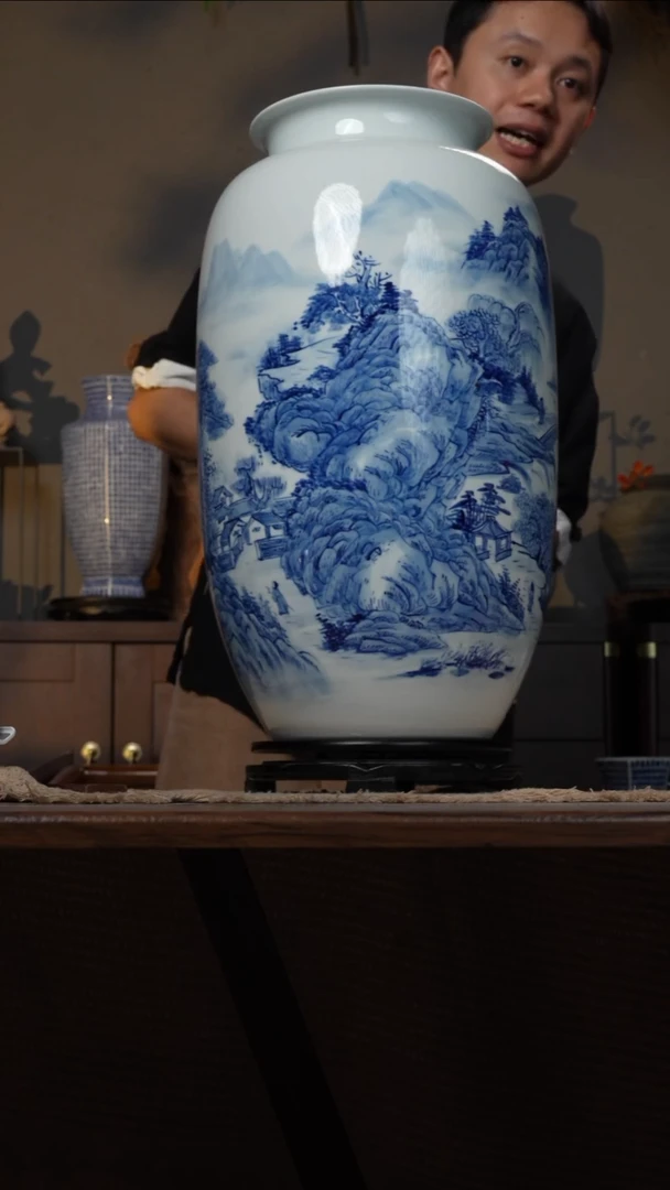 摆件WN问泥景德镇陶瓷花瓶摆件