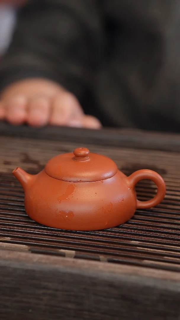 茶壶紫砂静乐 朱泥 半手工 100cc