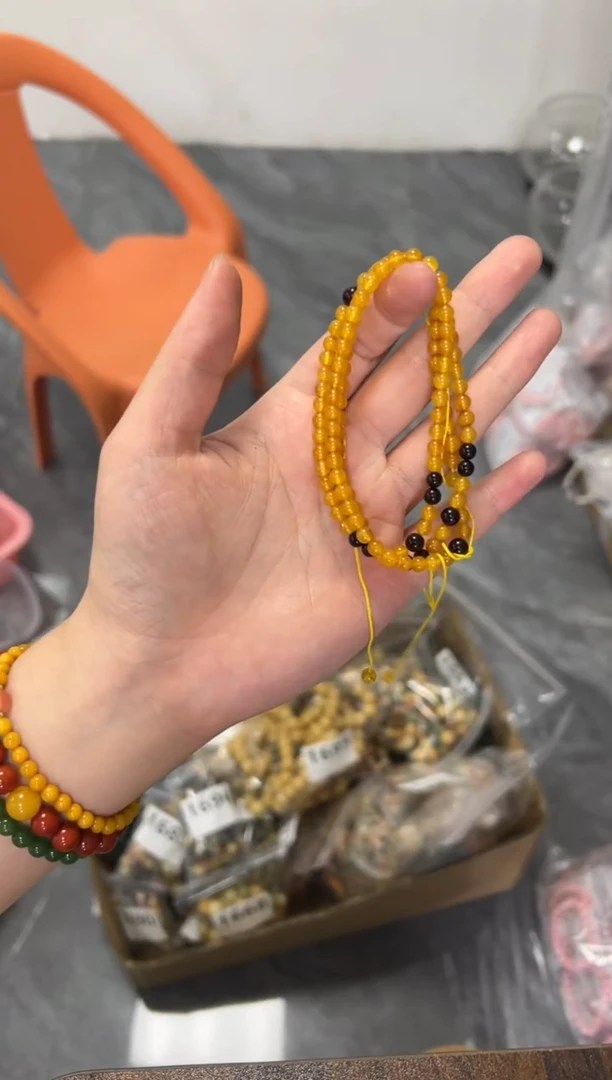 未镶嵌蜜蜡手链孤品蜜蜡圆珠多圈手链[1697]