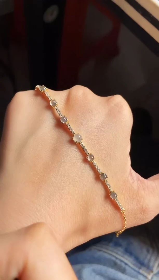 银S925镶嵌手链翡翠12