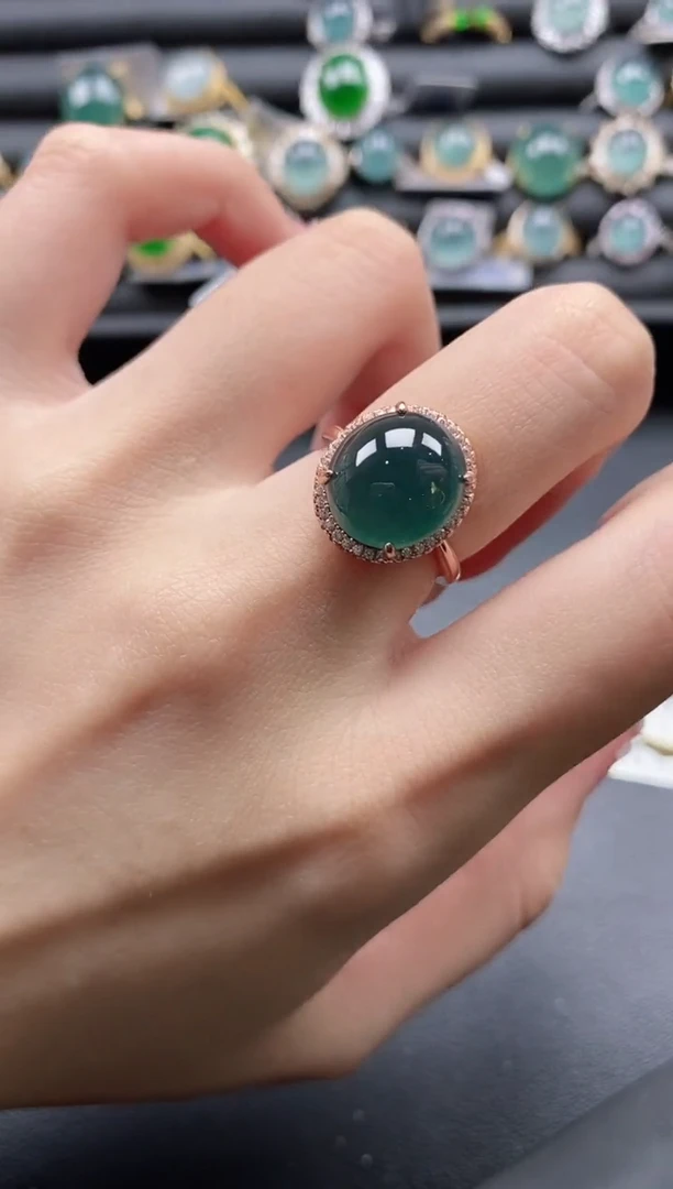 【闪购商品】翡翠戒指银S925镶嵌1111