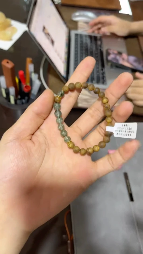 非洲檀香无事牌乌声原叶6mm单圈+绿发