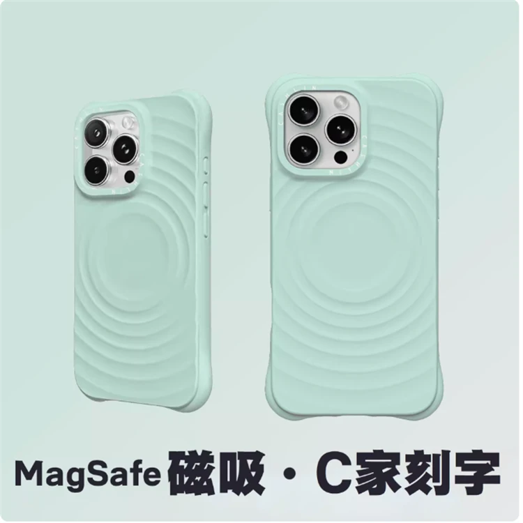 CASHLIN青山玉波漾壳适用于苹果手机iPhone16Pro/14/13/12白色波