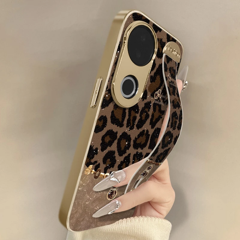 豹纹幸运葫芦适用于vivos30手机壳女款独特好看网红爆款高级腕带