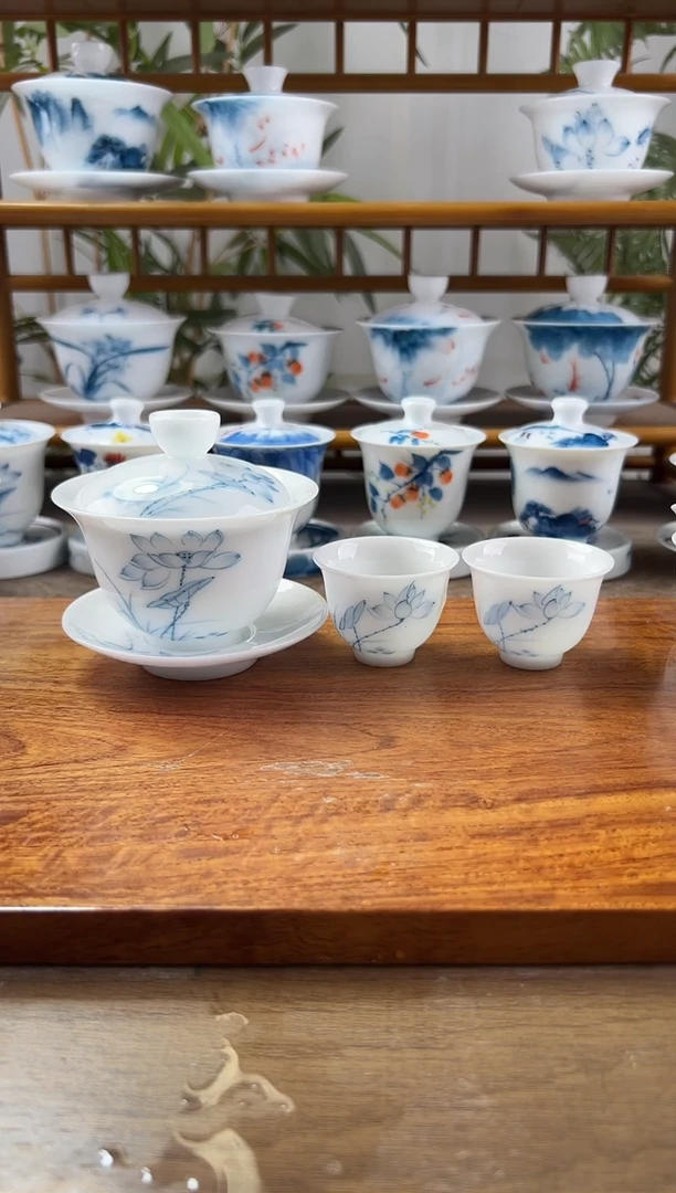 全品高冰素莲150ml三才+中美人杯4个