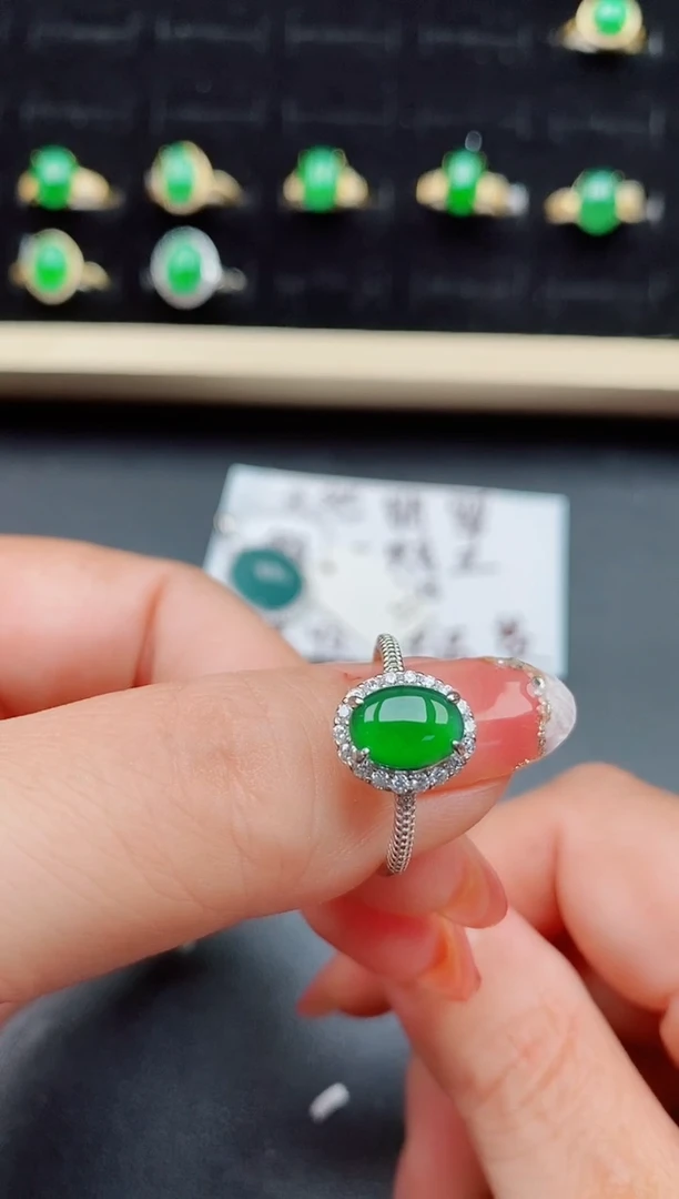 【闪购商品】翡翠戒指银S925镶嵌50800