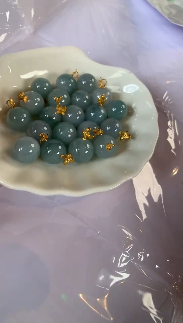 翡翠18K金镶嵌颈饰圆珠 多样性发其一117011