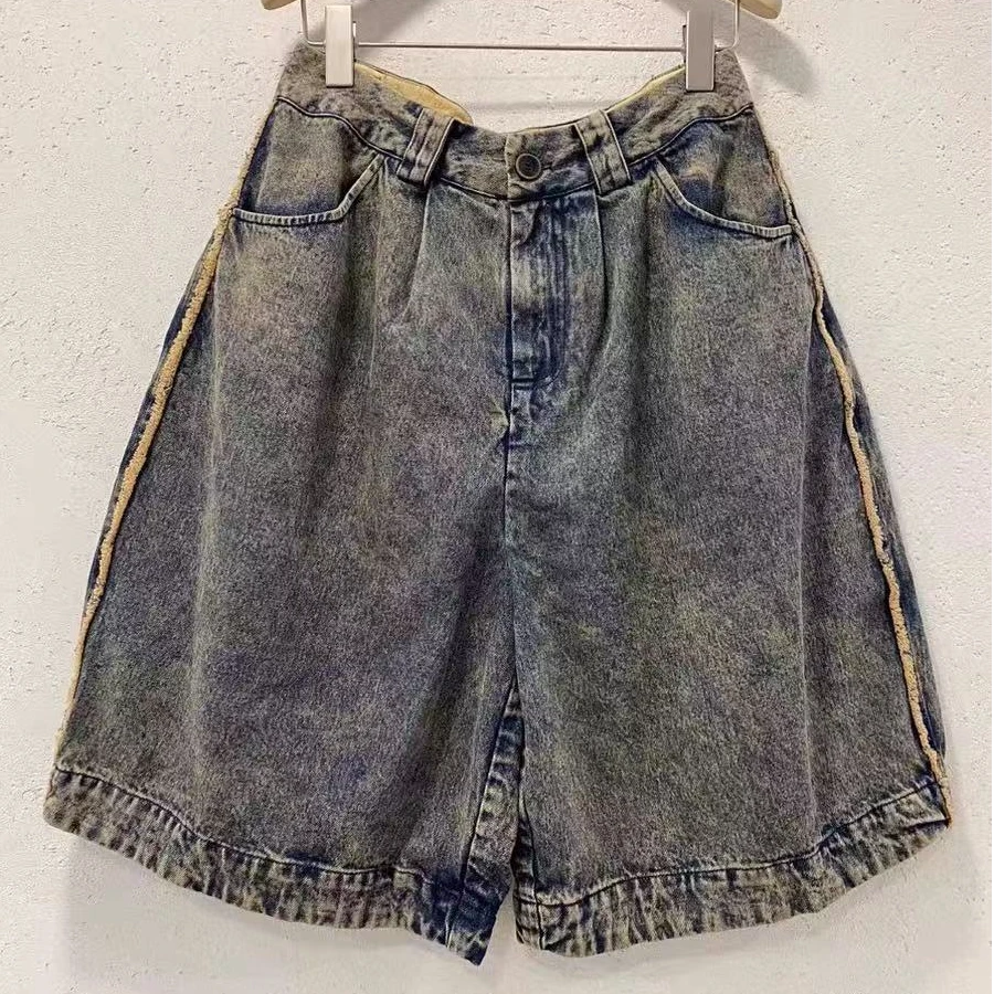 古蘭木-做旧休闲六分宽松短裤6679