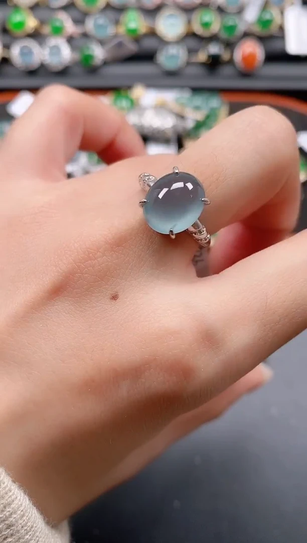 银S925镶嵌戒指翡翠11