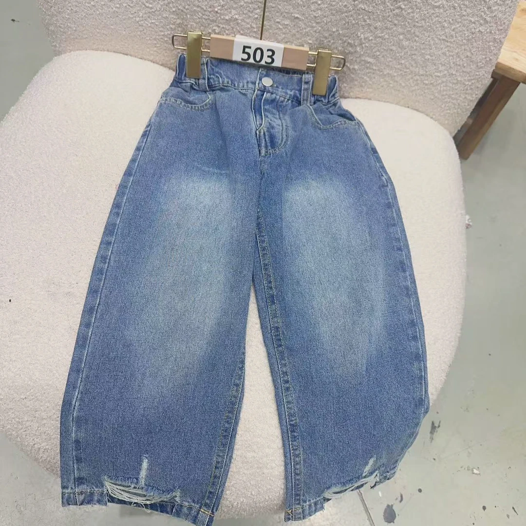 【503款】牛仔裤舒适儿童牛仔裤裤子大童韩版中裤百搭