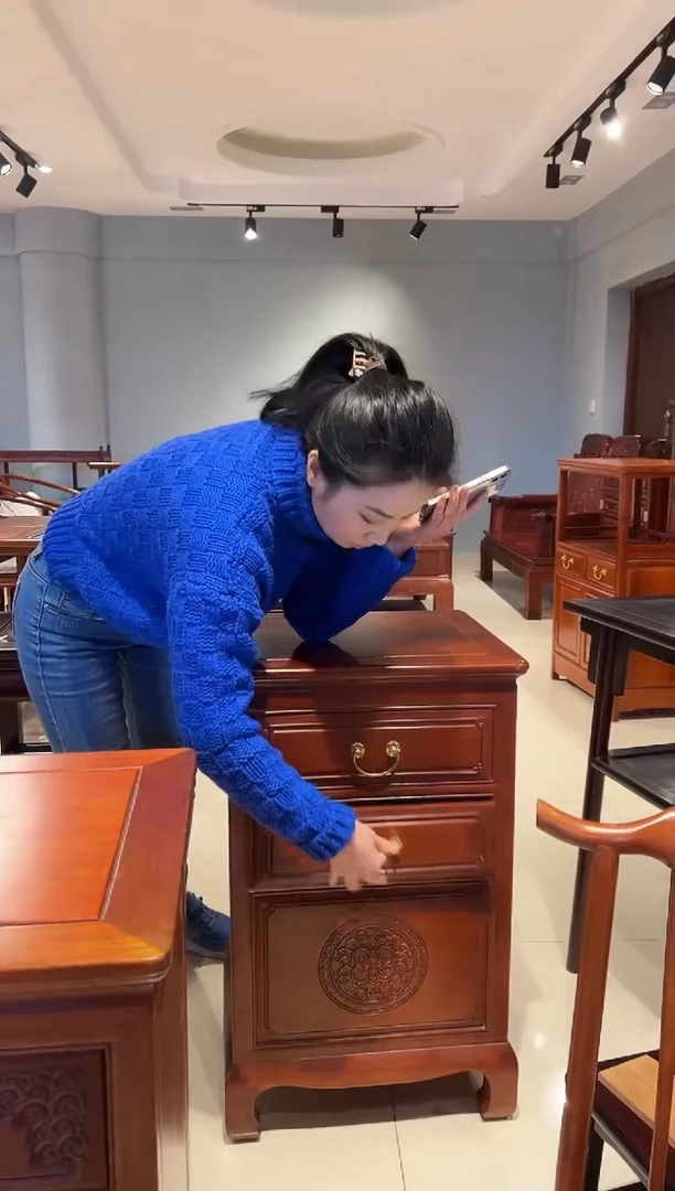 花梨木类成套家具素面置物柜不带音响