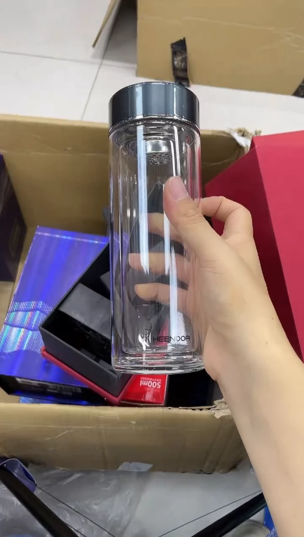高硼硅玻璃无手柄款小熊双层7809-380ml