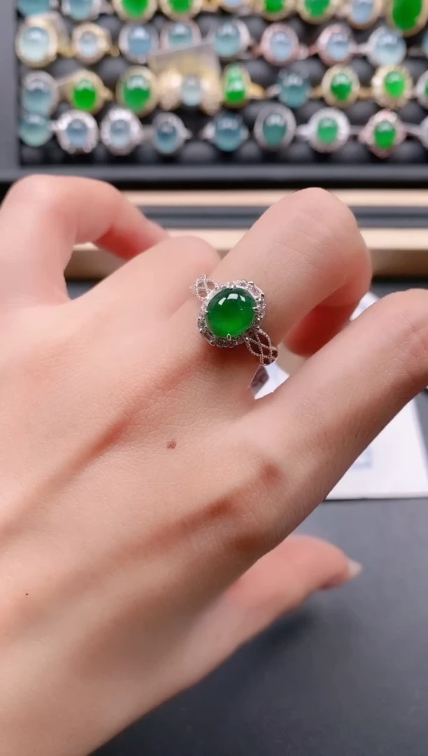 银S925镶嵌戒指翡翠11111