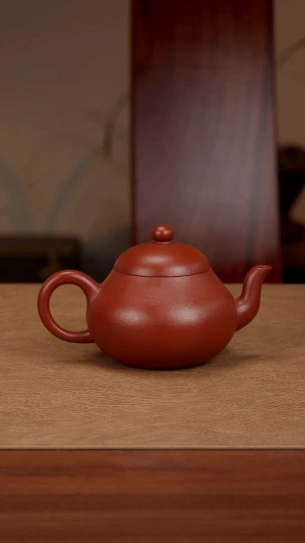 茶壶紫砂梨形壶朱泥