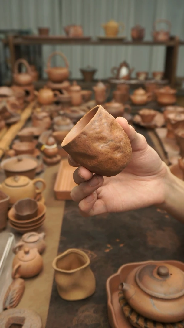 老岩泥原矿料老岩泥  手捏指印杯80ml