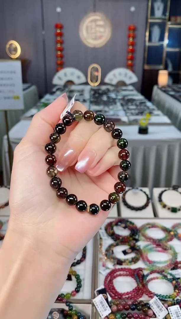 未镶嵌老矿碧玺单圈手串8mm+碧玺hon多样性发货一条