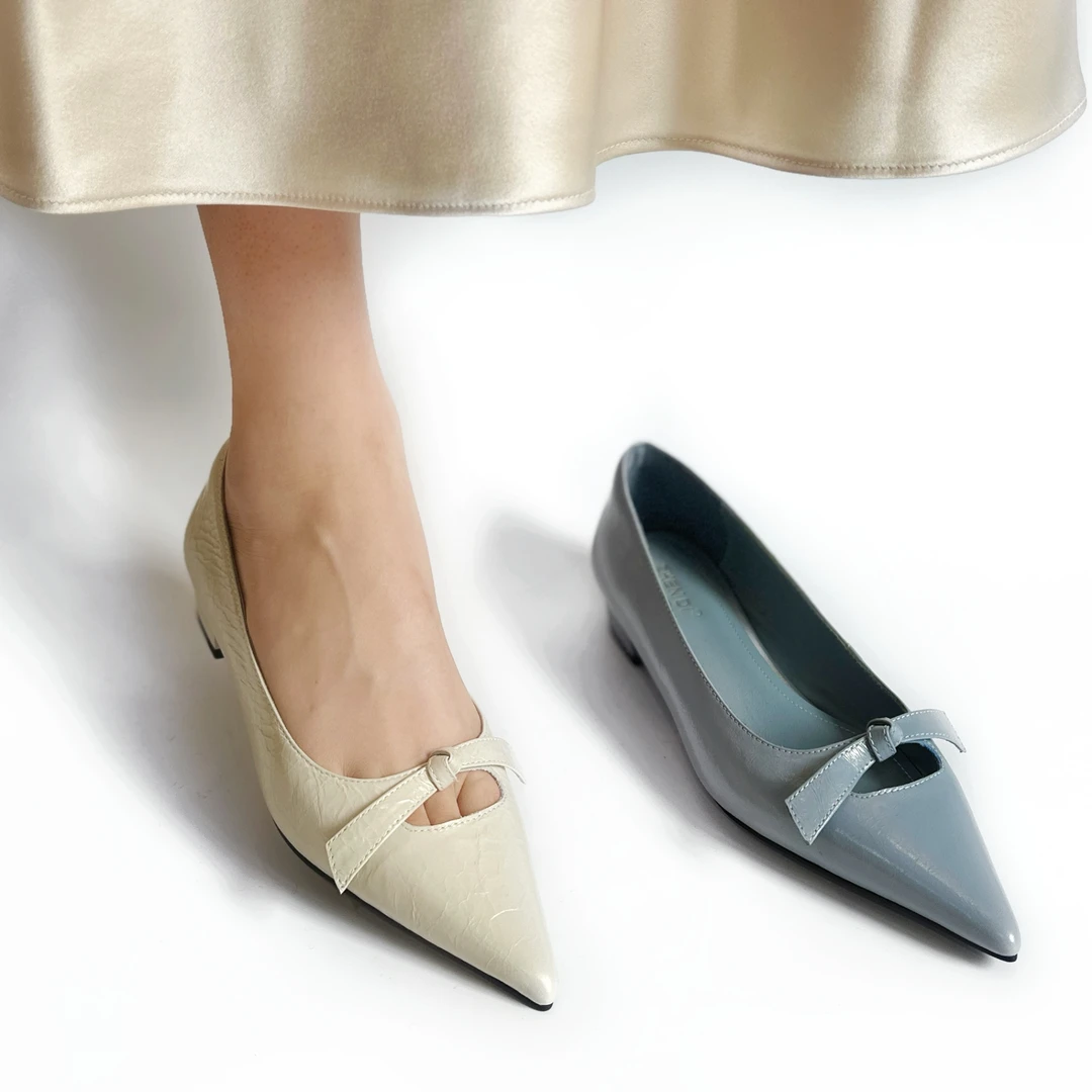 臻弟ZHENDI/新款气质百搭单鞋小尖头蝴蝶结设计款时装单鞋GSD5220