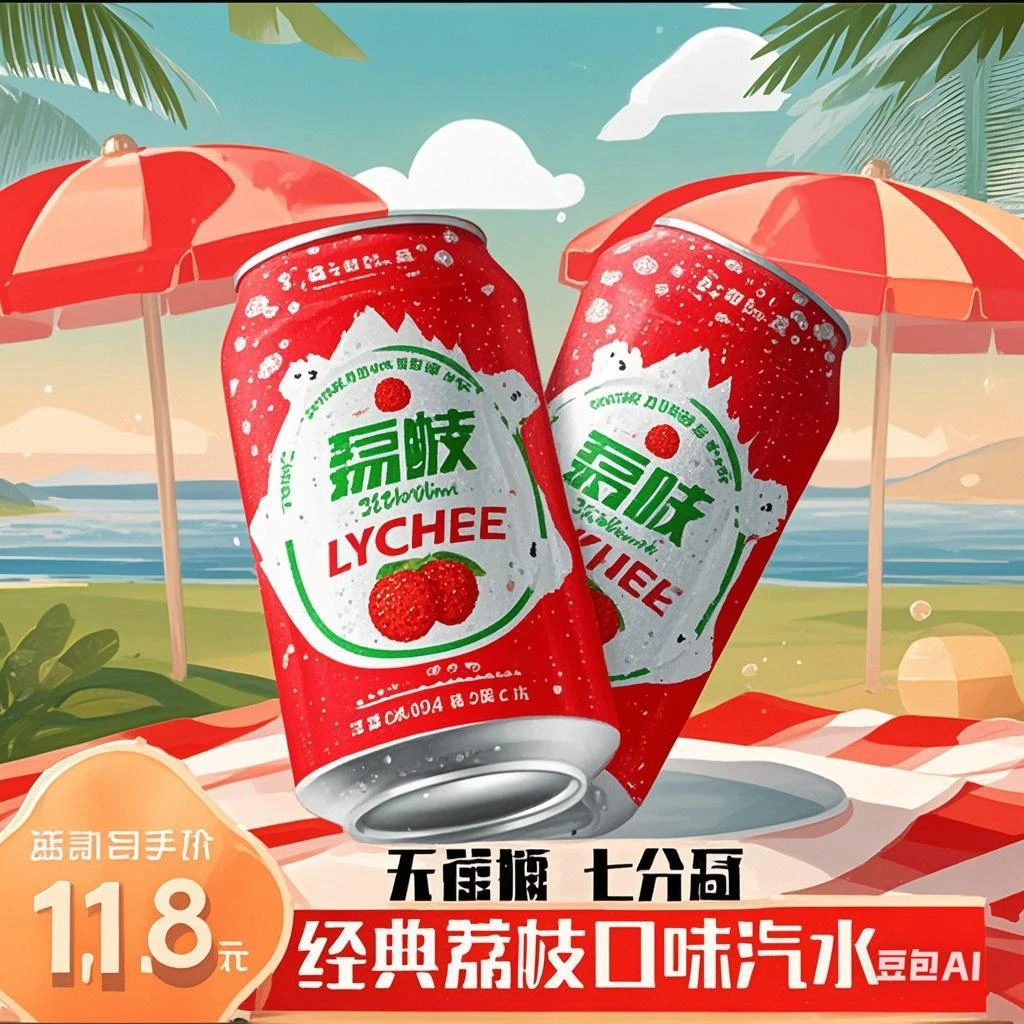 【一口荔枝】无糖荔枝汽水网红饮品饮料冰镇水解腻春味零食宿舍饮品