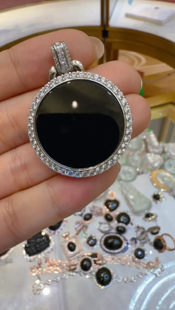 吊坠(不含链)银S925镶嵌翡翠多样性团购发一件