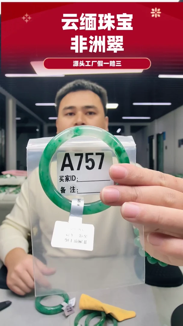 未镶嵌手镯石英质玉（非洲翠）60圈口A757