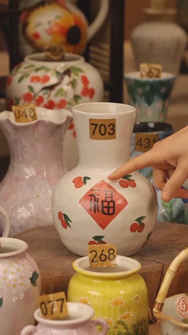 陶瓷景德镇设计师手作花器摆件侘寂风@M703@