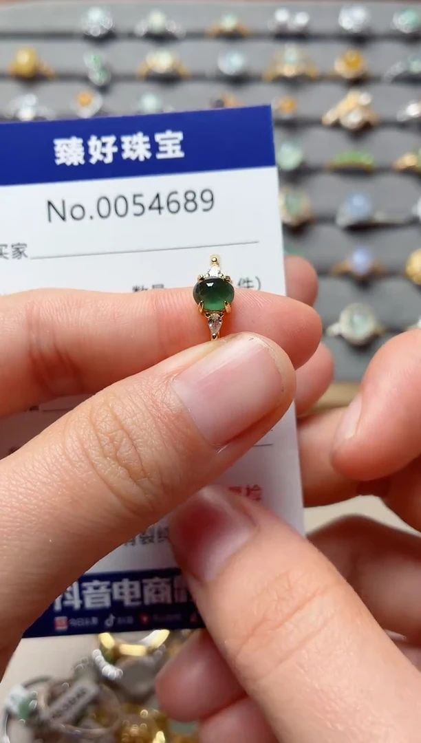 银S925镶嵌戒指翡翠1