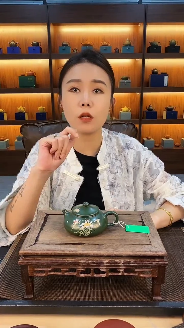 茶壶紫砂郁金香寒江 墨绿泥