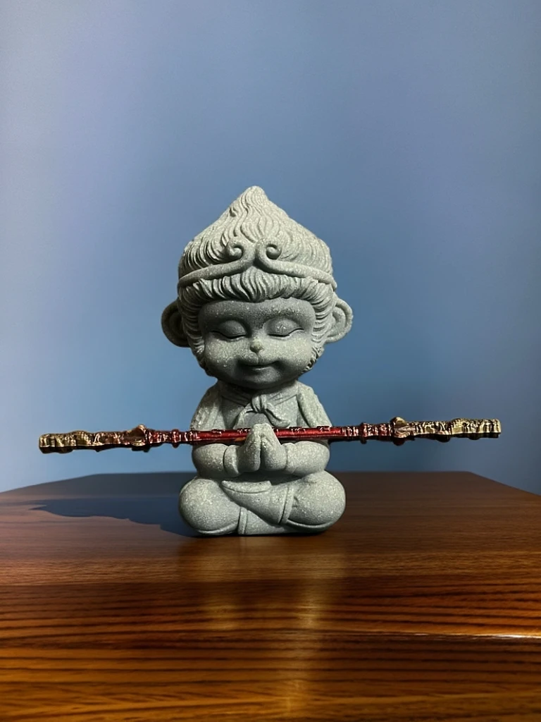 叛逆悟空实心青砂石茶宠摆件禅意中式手工雕刻茶道松弛感孙悟空