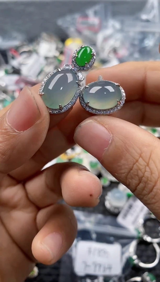 银S925镶嵌戒指翡翠999      2