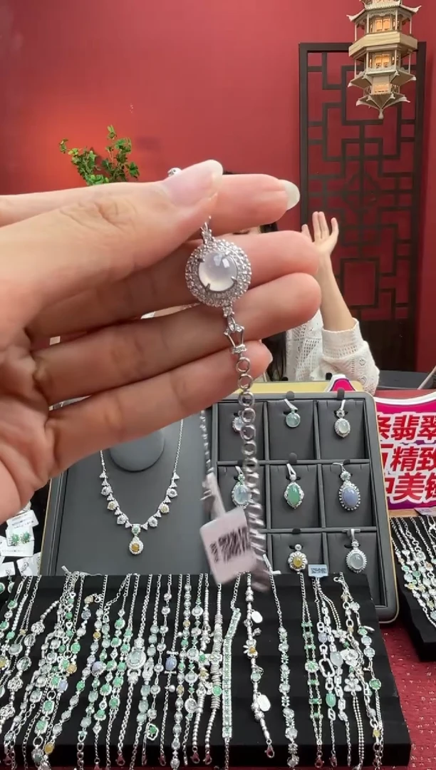 银S925镶嵌手链翡翠002916r