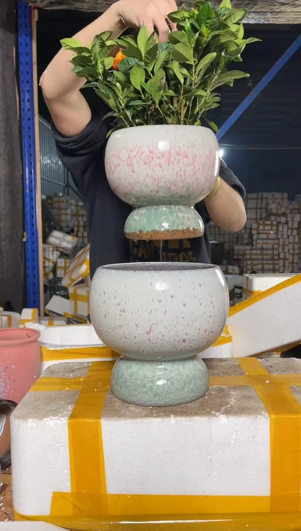 紫砂花盆宜兴紫砂粗陶花盆27.8/28