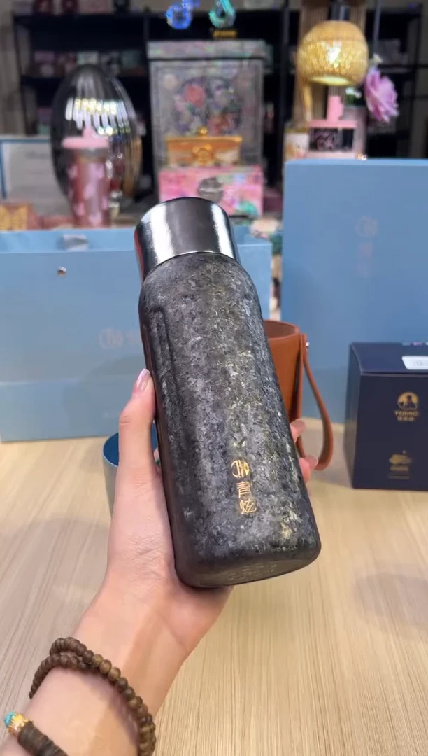48青炫-罗马磁吸款纯钛杯420mL（黑曜）+