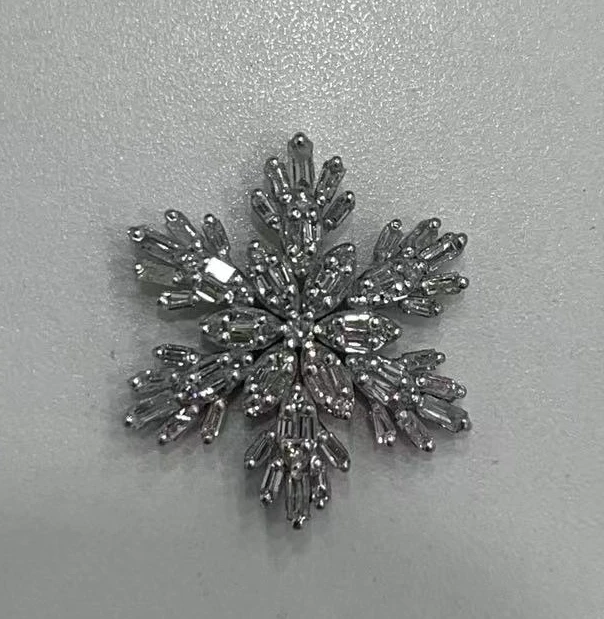 【QianMeng】 01624重金 P梯方雪花吊坠ZSDZ（不含链）