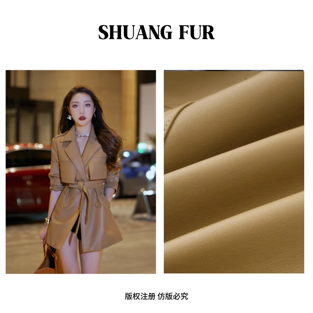 设计款新西兰真皮绵羊皮中长款皮衣外套22002