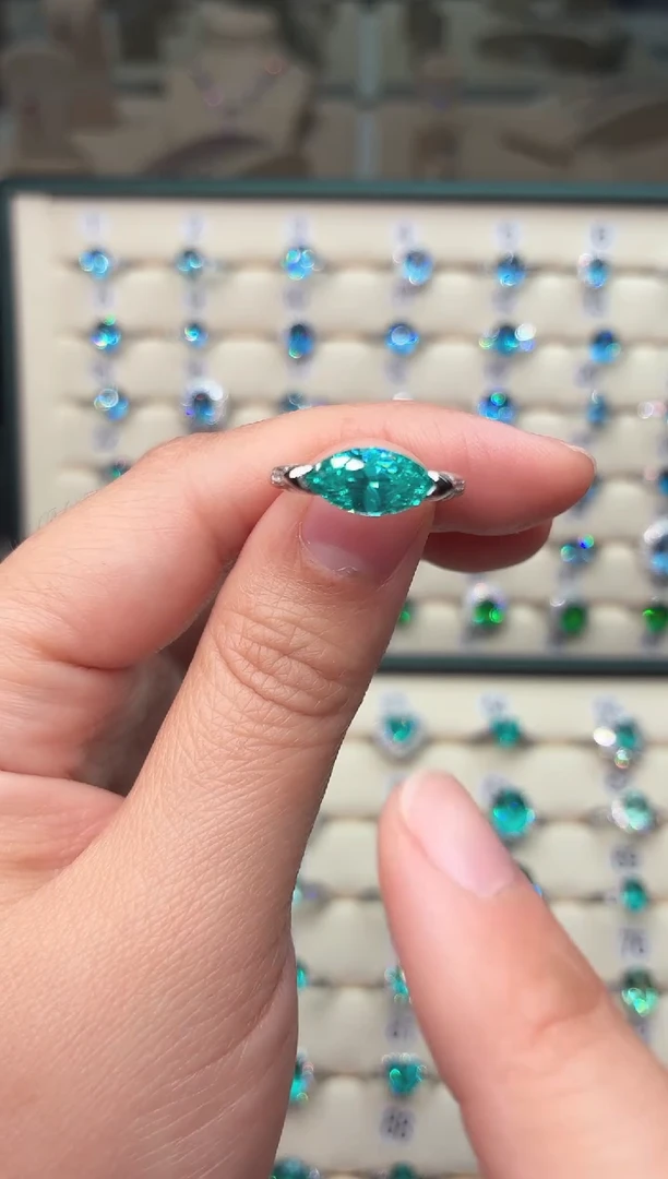 6碧玺（处理） 925银 帕拉伊巴霓虹蓝色系列轻奢女神款式