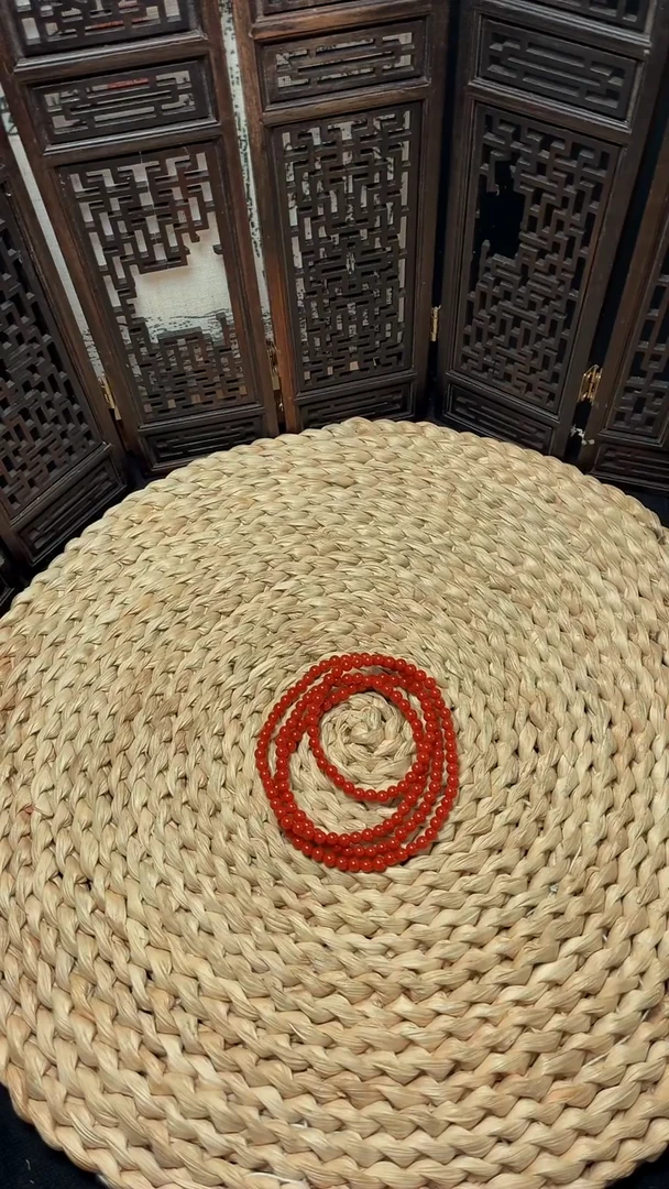 未镶嵌多圈南红玛瑙4mm大水沟柿子红多圈