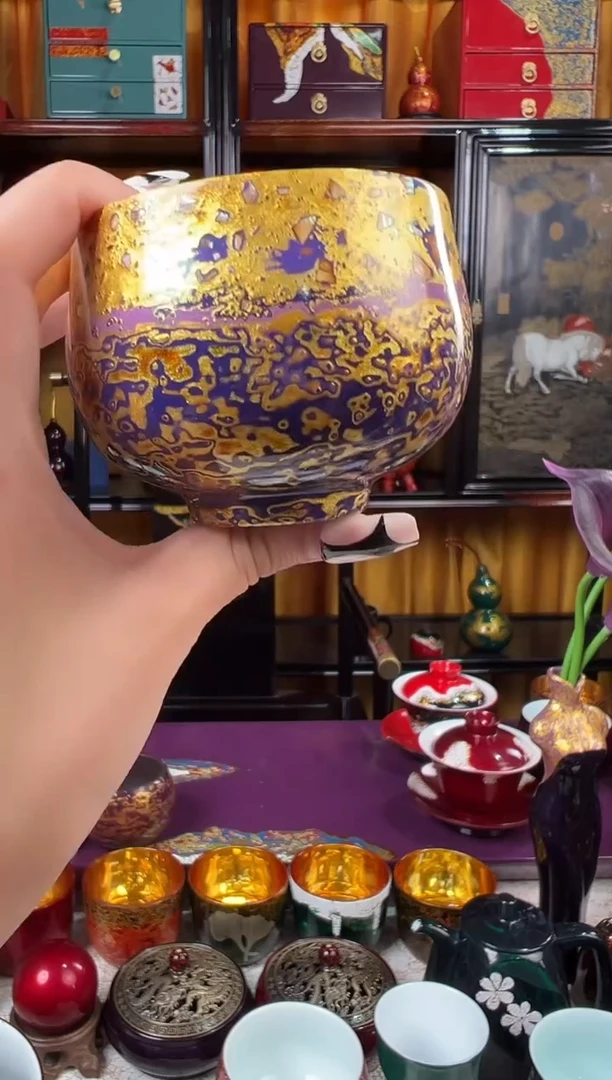 紫金螺钿主人杯-太古大漆