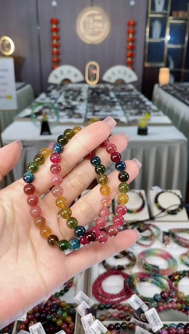 未镶嵌老矿碧玺单圈手串7mm+碧玺hon多样性发货一条