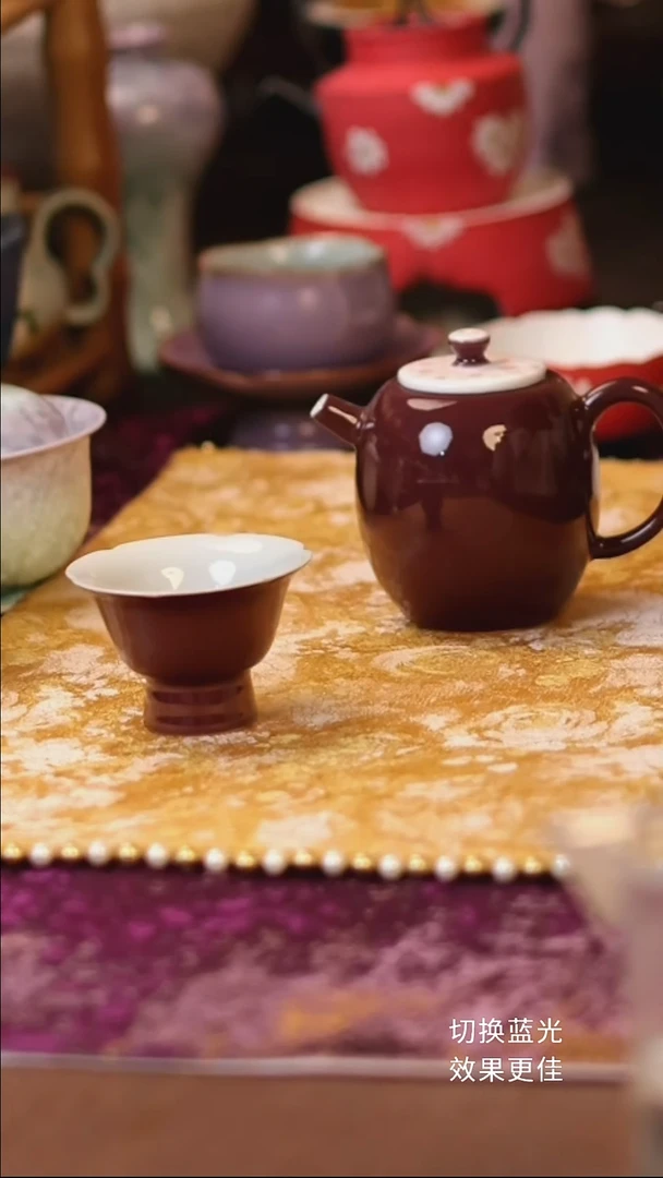 无落手绘龙珠壶加杯
