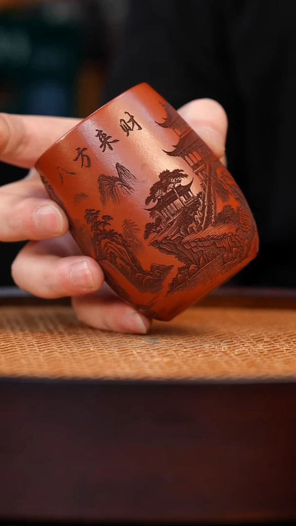 茶杯紫砂宜兴原矿全手紫砂杯